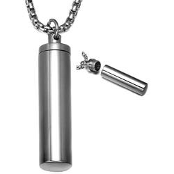 Jude Jewelers Stainless Steel Memorial Cremation Ash Urn Loved Ones Memory Pendant Necklace