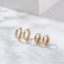 2 Pairs Huggie Hoop Earrings 14k Gold Filled Tiny Hoop Earrings Set Hypoallergenic Small Cartilage Earrings Minimalist Thick Chunky Sleeper Cuffs Earrings For Women Men Girls