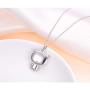DAOCHONG 925 Sterling Silver Cremation Jewelry Forever in My Heart Ashes Keepsake Urns Pendant Necklace for Women, 20 Inch Rolo Chain