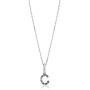 Sterling Silver Initial Letter Necklace Pendant for Girls Small Multi Color Rainbow Simulated Gemstones