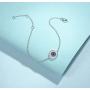 FANCIME Sterling Silver Evil Eye Necklace Evil Eye Bracelet Cubic Zirconia Simulated Diamond Pendant Necklace Yom Kippur Gifts Danity Fine Jewelry for Women Girls