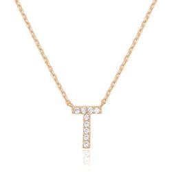 PAVOI 14K Yellow Gold Plated Cubic Zirconia Initial Necklace | Letter Necklaces for Women