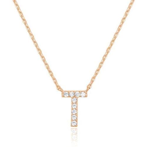 PAVOI 14K Yellow Gold Plated Cubic Zirconia Initial Necklace | Letter Necklaces for Women