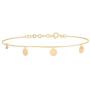 GELIN 14k Solid Gold Round Disc with Genuine Diamond Station Link Chain Bracelet - Gold Bracelet for Women
