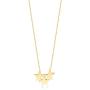 GELIN 14k Yellow Gold Triple Stars Pendant Necklace for Women | Star Choker Necklace | Dainty Friendship Family Jewelry