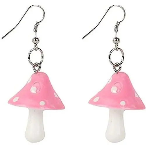 Fashion Women Sweet Fresh Handmade Plastic Simulation Mushroom Long Pendant Earring Jewelry Accessories Gift Fashion Women Sweet Fresh Handmade Plastic Simulation Mushroom Long Pendant Earring Jewelry Accessories Gift