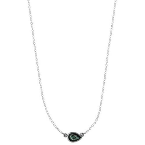 Boma Jewelry Sterling Silver Sideways Teardrop Necklace, 16 Inches