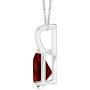 January Birthstone - V-Bale Pear-Shaped Garnet Solitaire Pendant Necklace in Silver (7x5mm Garnet)