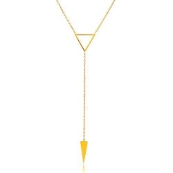 West Coast Jewelry | ELYA Polished Triangle Stainless Steel Pendant Necklace