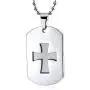 Bling Jewelry Hip Hop Biker Mens Military Army Style Dog Tag Cross Pendant Necklace for Men Black Silver Tone Matte Stainless Steel Bling Jewelry Hip Hop Biker Mens Military Army Style Dog Tag Cross Pendant Necklace for Men Black Silver Tone Matte Stainless Steel