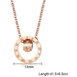 VNOX Jewelry Set Stainless Steel CZ Roman Numeral Interlocking Two-Circles Bracelet Necklace Stud Earrings for Women Girls,Bridal and Bridesmaid Accessories