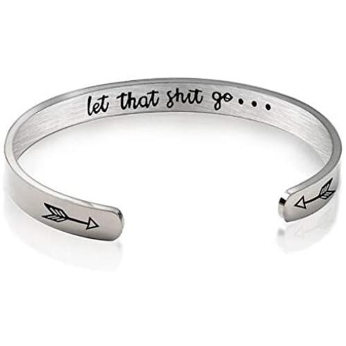 Caobaba Bracelets for Women Inspirational Gifts for Women Girls Men Motivational Birthday Cuff Bangle Friendship Personalized Mantra Jewelry