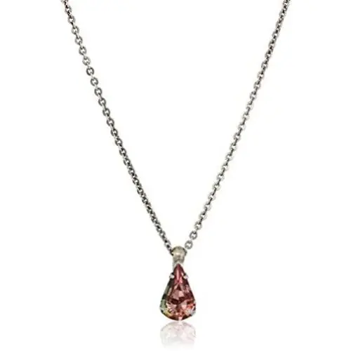Sorrelli Delicate Drop Pendant Necklace, Antique Silver-Tone Finish, Satin Blush Sorrelli Delicate Drop Pendant Necklace, Antique Silver-Tone Finish, Satin Blush