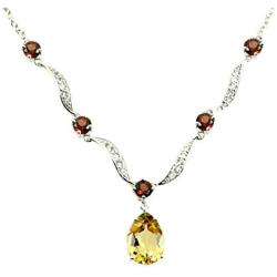 RB Gems Sterling Silver 925 Pendant Necklace Genuine Gemstone 10 Cts with Rhodium-Plated Finish, 18”