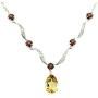 RB Gems Sterling Silver 925 Pendant Necklace Genuine Gemstone 10 Cts with Rhodium-Plated Finish, 18”