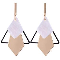 ONLYJUMP Geometric Triangle Earring Metal Simple Drop Dangle Earring Plating Gold Black Bohemian Dangling Costume Earring For Women Girl Bar Party Fashion Jewelry