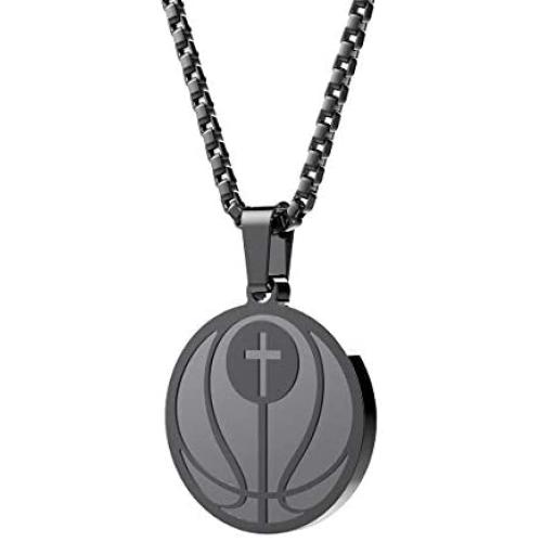 Phoenix Angela Sports Pendant Necklace Baseball Football Soccer Basketball Volleyball Team Coach Gift Inspirational Pendant for Boys Girls