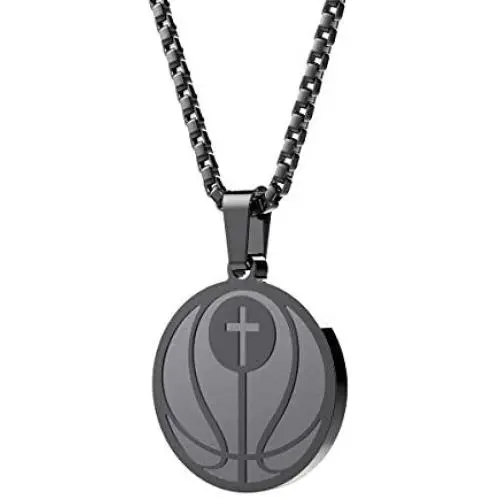 Phoenix Angela Sports Pendant Necklace Baseball Football Soccer Basketball Volleyball Team Coach Gift Inspirational Pendant for Boys Girls