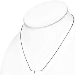925 Sterling Silver Sideways Cross Necklace for Women - Small Dainty Side Ways Cross Faith Necklace in Silver, Yellow Gold & Rose Gold - Womens Jewelry Gift for Birthday, Christmas and Mothers Day
