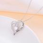 S925 Sterling Silver I Love You Mom Heart Pendant Necklace for Mother Mama Mommy Mum Birthday Jewelry Gifts