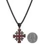 HZMAN Mens Stainless Steel Crusader Jerusalem Cross Pendant Necklace with 22+2 Inches Chain HZMAN Mens Stainless Steel Crusader Jerusalem Cross Pendant Necklace with 22+2 Inches Chain