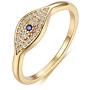 Gold Dainty Evil Eye Rings Mountain Ring Stackable Ring Open Wrap Ring CZ Eternity Bands for Women