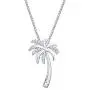 10k Gold or Sterling Silver Round Diamond Box Chain Palm Tree Pendant (1/10 cttw, J-K Color, SI2-I1 Clarity)