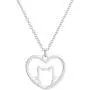 Jude Jewelers Stainless Steel Heart Shaped Cute Cat Styel Pendant Necklace