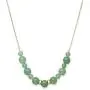 14k Yellow Gold Natural Green Jade Necklace, 18''