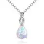 18K White Gold/Rose Gold Plated Opal Necklace for Women