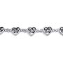 Oxidized .925 Sterling Silver Multi Infinity Celtic Knotwork And Hearts Link Bracelet For Women Teens BFF Lovers