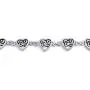 Oxidized .925 Sterling Silver Multi Infinity Celtic Knotwork And Hearts Link Bracelet For Women Teens BFF Lovers