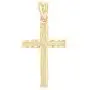 Ioka - 14K Yellow Gold Cross Religious Charm Small Thin Pendant For Necklace or Chain Ioka - 14K Yellow Gold Cross Religious Charm Small Thin Pendant For Necklace or Chain