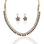 Sansar India Sleek Lightweight Necklace Earrings Indian Jewelry Set for Girls and Women