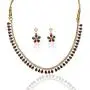 Sansar India Sleek Lightweight Necklace Earrings Indian Jewelry Set for Girls and Women Sansar India Sleek Lightweight Necklace Earrings Indian Jewelry Set for Girls and Women