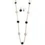 Palm Beach Jewelry Gold Tone Drop Earrings and Station Necklace Set, Round Black and White Crystals, 40'' Palm Beach Jewelry Gold Tone Drop Earrings and Station Necklace Set, Round Black and White Crystals, 40''