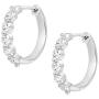 PAVOI 14K Gold Plated 925 Sterling Silver Post 16mm 5 Stone CZ Hoop Earrings for Women