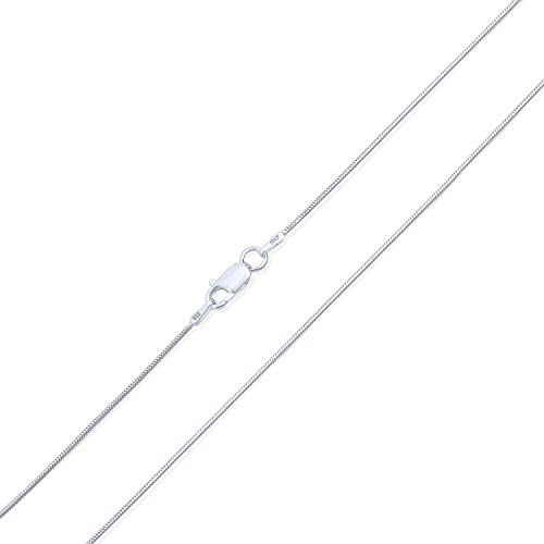 Simple 020 Gauge Link Magic 8 Sided Snake Chain Necklace For Women 925 Sterling Silver Made In Italy 14 16 18 20 24 Inch