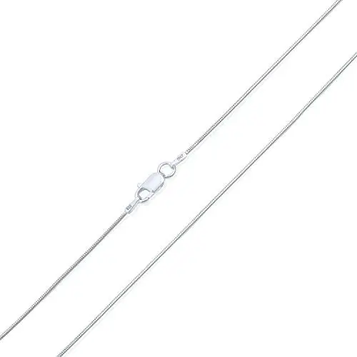 Simple 020 Gauge Link Magic 8 Sided Snake Chain Necklace For Women 925 Sterling Silver Made In Italy 14 16 18 20 24 Inch Simple 020 Gauge Link Magic 8 Sided Snake Chain Necklace For Women 925 Sterling Silver Made In Italy 14 16 18 20 24 Inch
