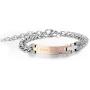 MMTTAO 2Pcs Couple Bracelet for His and Her Matching Sets Cubic Zirconia Titanium Stainless Steel Friendship Relationship Personalized Distance Chain Bracelet for Women Men Lover Promise Jewelry Gifts