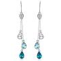 Chandeliers Earrings for Women - Long Dangle Crystal Drops - Luxury Earrings with Crystals - Evening Wear/Party/Date Night Showstopper Jewelry - Blush, Champagne, Teal, Blue