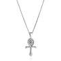 HZMAN CZ Eye of Horus Egypt Protection Pendant Coptic Ankh Cross Religious Stainless Steel Necklace