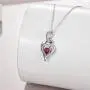 UCADRIT Heart Necklace with Simulated Birthstone 925 Sterling Silver I Love You to The Moon and Back Valentines Day Jewelry Gifts for Women Couple