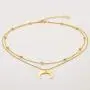 BaubleStar Crescent Pendant Necklace Layering Titanium Chain Choker for Women Girls BaubleStar Crescent Pendant Necklace Layering Titanium Chain Choker for Women Girls