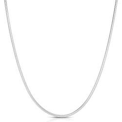 Authentic Solid Sterling Silver Snake Chain Necklace 2MM - 5MM, 16'' - 30'', Shiny & Flexible, Snake Necklace for Men & Women, Made In Italy, Next Level Jewelry