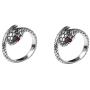 Retro Snake Resizable Ring Adjustable Animal Serpent Luxury Rock Punk Slim Circle Round Cubic Zirconia Double Snake Head Loop Rings for Women Men Party Jewelry