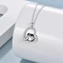 MONGAS Penguin Necklaces 925 Sterling Silver Hugging Penguins/Sloth/Panda Cute Animal Jewelry for Women Sister