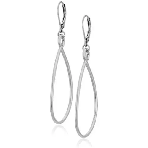 Nine West Womens Silver-Tone Open Drop Earrings Nine West Womens Silver-Tone Open Drop Earrings