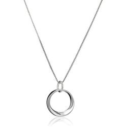 Sterling Silver Small Mobius Pendant Necklace 18''