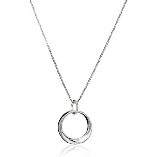 Sterling Silver Small Mobius Pendant Necklace 18''